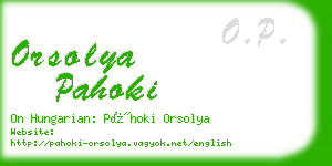 orsolya pahoki business card